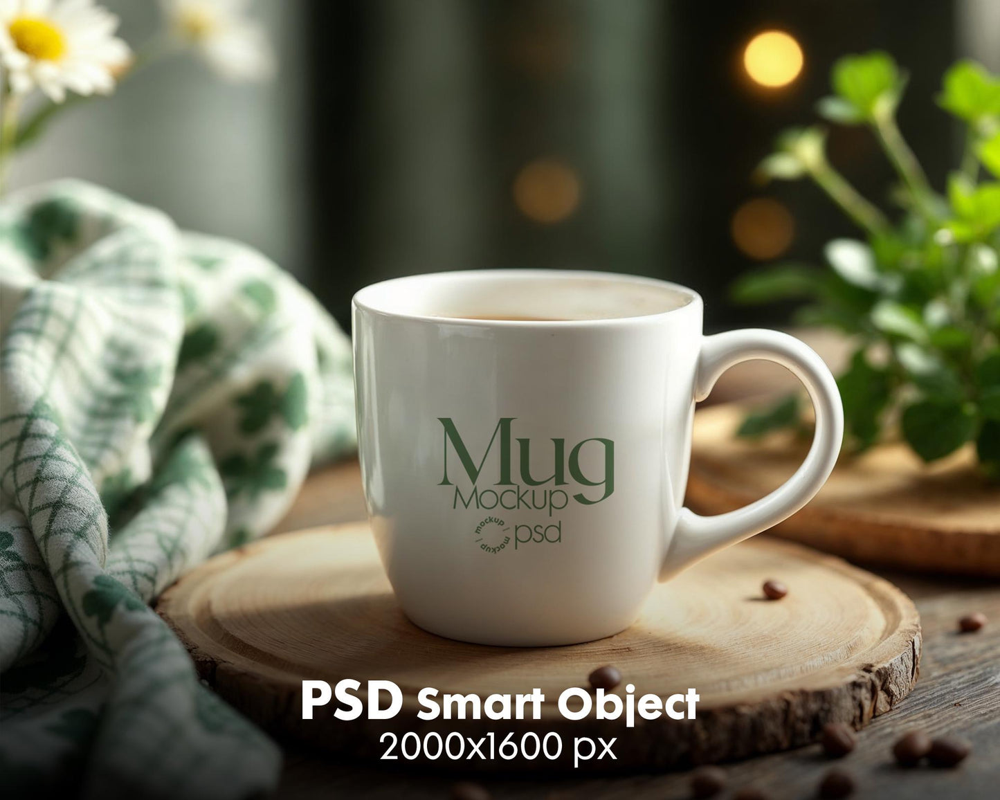 White 11oz Mug Mockup PSD, White Ceramic Cup Mockup, Coffee Mug Mockup, White Coffee Mug 11oz Mug Mockup, PSD Smart Layer Mockup