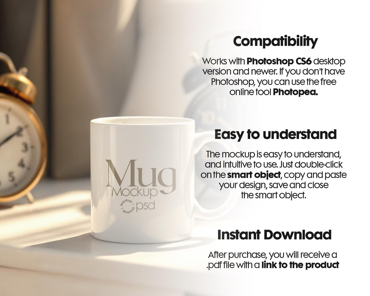 White 11oz Mug Mockup PSD, White Ceramic Cup Mockup, Coffee Mug Mockup, White Coffee Mug 11oz Mug Mockup, PSD Smart Layer Mockup