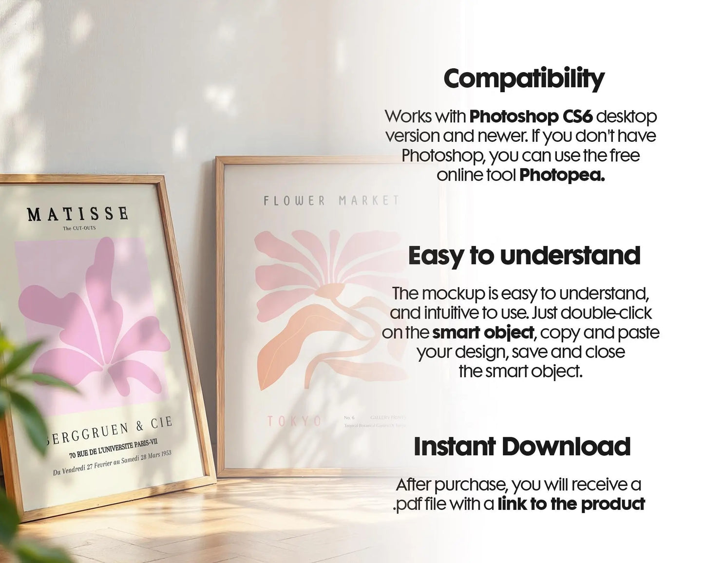 2 Frames Mockup PSD, Mockup Frames, Double Frames Mockup, Set of 2 Mock Up, Wall Art Display, Poster Mockup, Interior Wall Poster Mockup PSD
