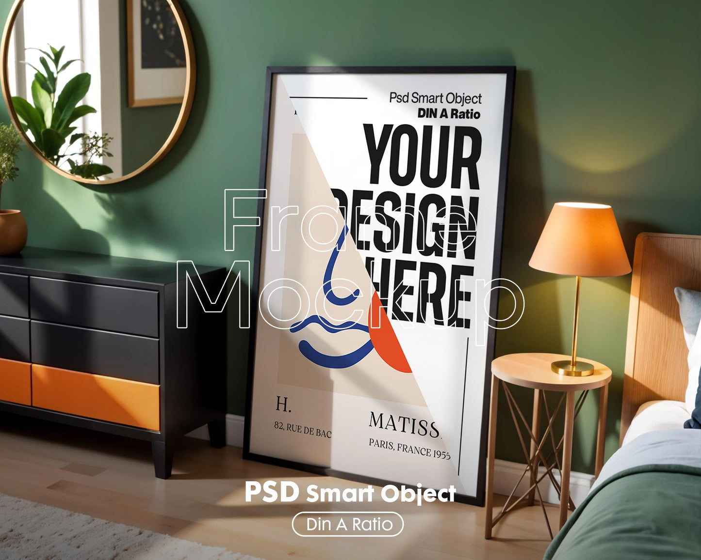 Poster Frame Mockup PSD, Room Frame Mockup, Minimalist Frame Mockup for Digital Download, Posters and Artwork Instant Download