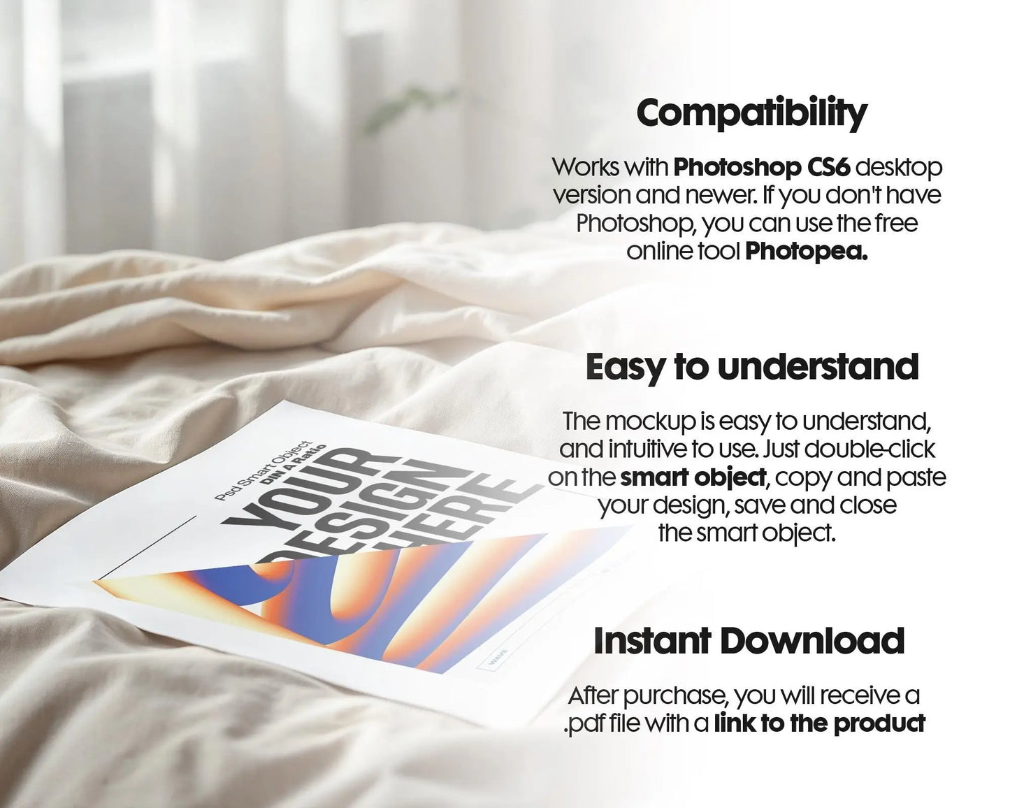 Vertical Poster Paper Mockup PSD with Smart Object | Din A Ratio Photoshop Template for Wall Art & Prints