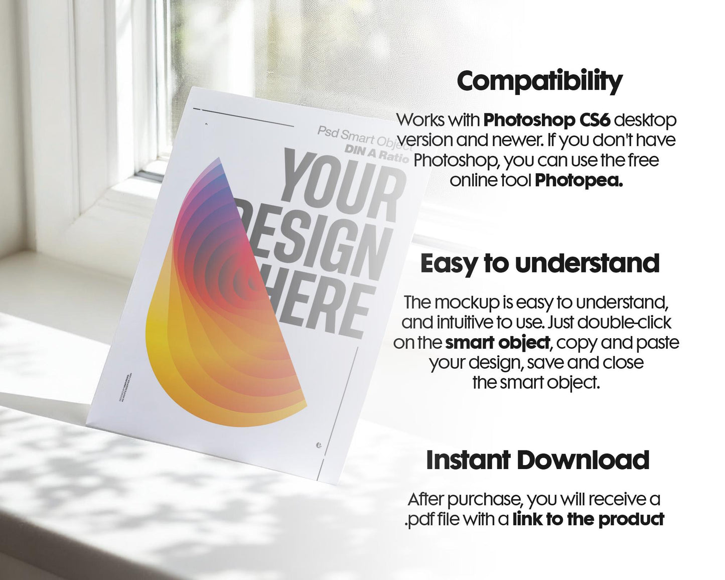 10+ Poster Paper Mockup Bundle PSD with Smart Object | Din A Ratio Photoshop Template for Wall Art & Prints