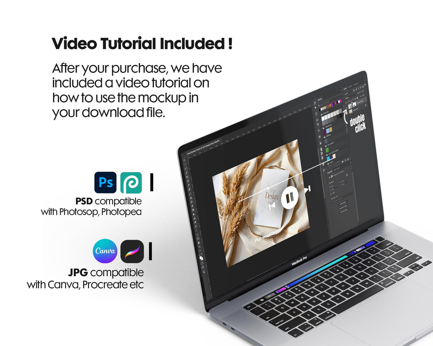 5x7 Card Mockup PSD Template - Minimalist White Stationery for Wedding, Baby Shower & Invitation Cards Editable Smart Object