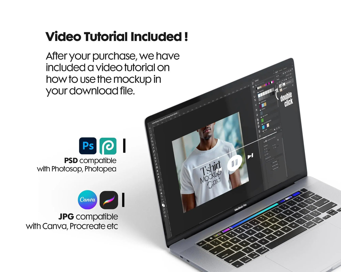 Male Model White T-Shirt Mockup PSD, Gildan & Bella Canvas 3001, African Model, Smart Object Layer