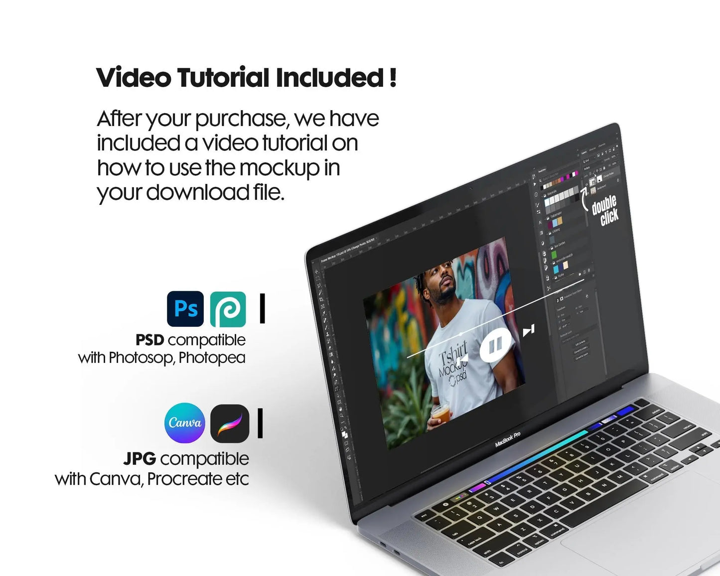 Male Model White T-Shirt Mockup PSD, Gildan & Bella Canvas 3001, African Model Tee Template for Custom Apparel Design