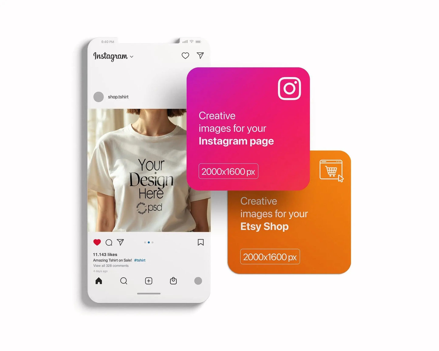 Woman White T-Shirt Mockup PSD | Gildan 64000 & Bella Canvas 3001 Print on Demand Tee Mockups for Designers, Boho Style Tshirt