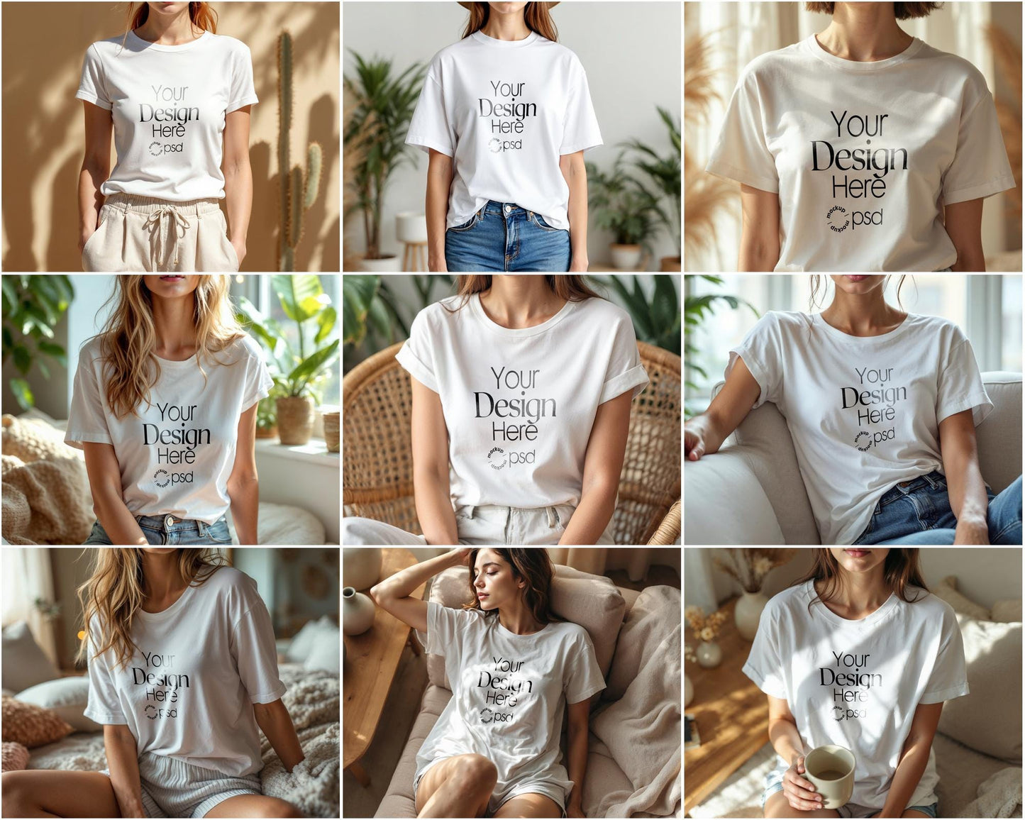 50 Tshirt Mockup Bundle PSD, Gildan 64000 & Bella Canvas 3001 Print on Demand Tee Mockups for Designers, Shirt Mockup , PSD Smart Objects