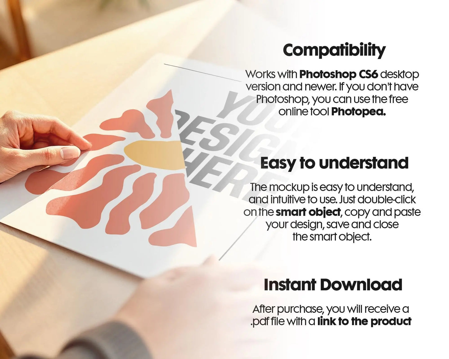 Poster Mockup with Person ISO A DIN Ratio | Minimal Modern PSD Photoshop & Photopea Template