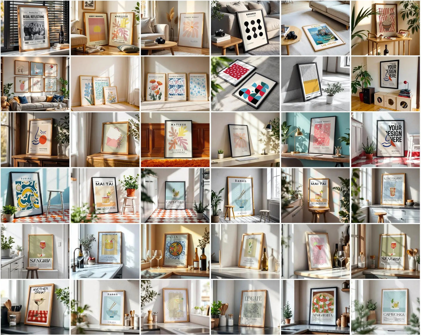 600+ Frame Mockup PSD Bundle Set - Wall & Poster Frames for Digital Art, Photo Display, Poster Mockup Templates