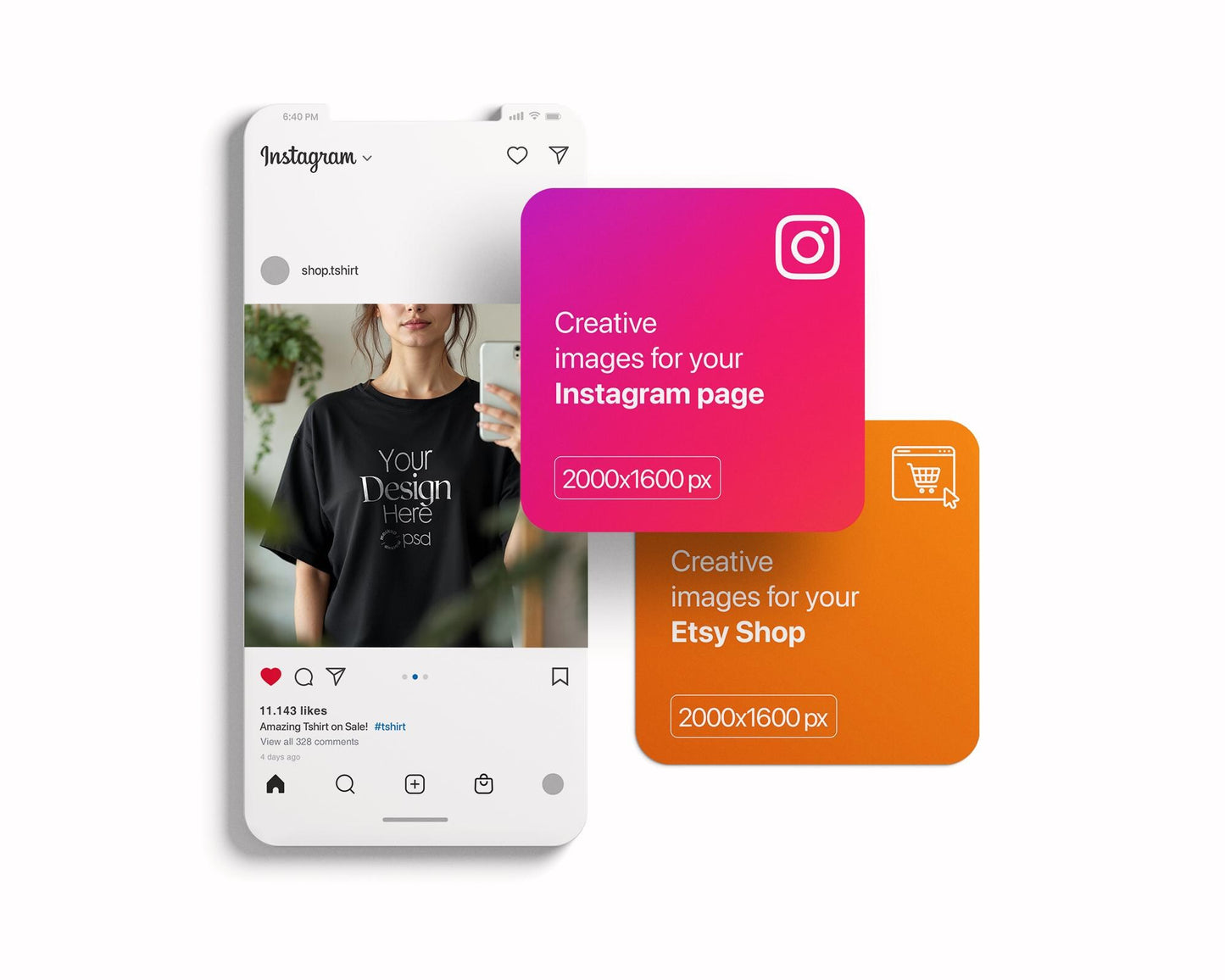 Black Shirt Mockup PSD, Bella Canvas 3001 – Oversized T-Shirt Model for Design Preview & High-Quality Display