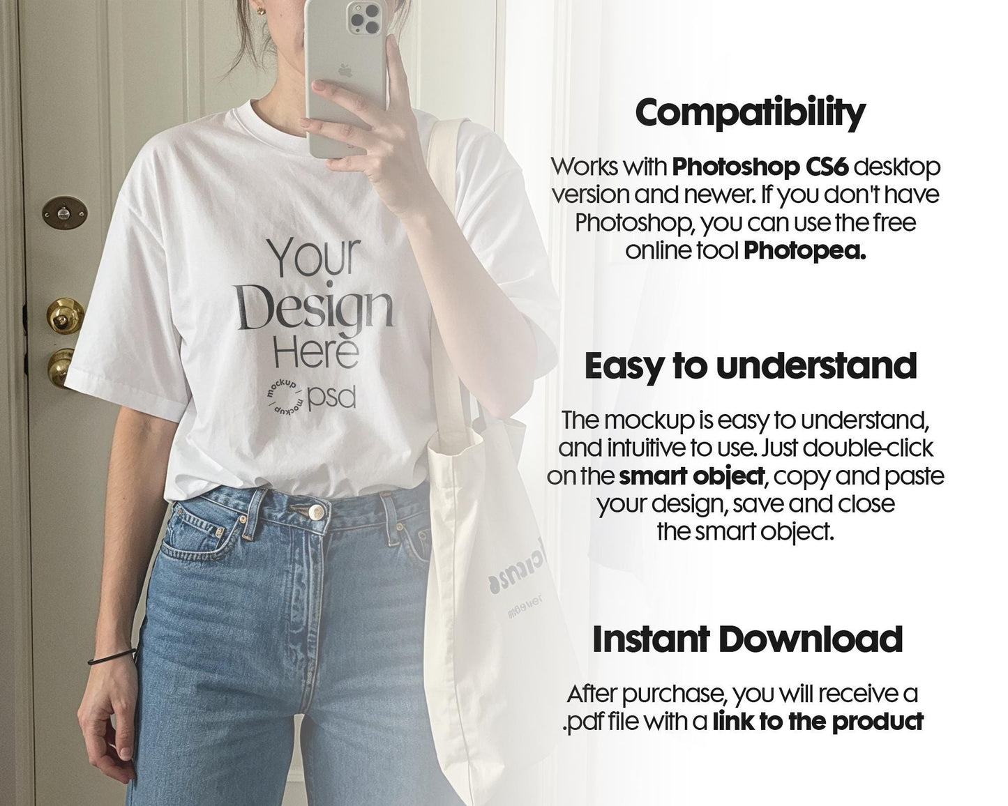 White Shirt Mockup PSD Bella Canvas 3001 T-Shirt Template for Design Preview & High-Quality Display