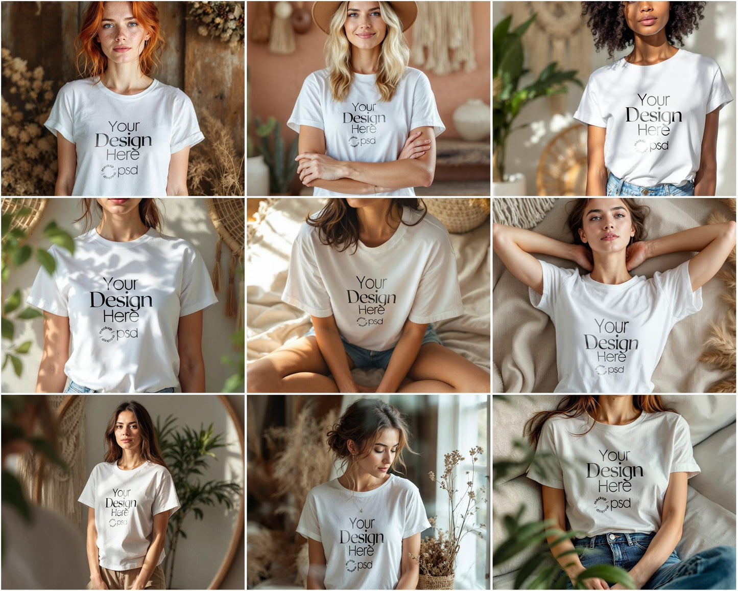 100 T-Shirt Mockup Bundle PSD | Gildan 64000 & Bella Canvas 3001 Print on Demand | Apparel Mockups Lifestyle T-Shirt Mockups Bundle