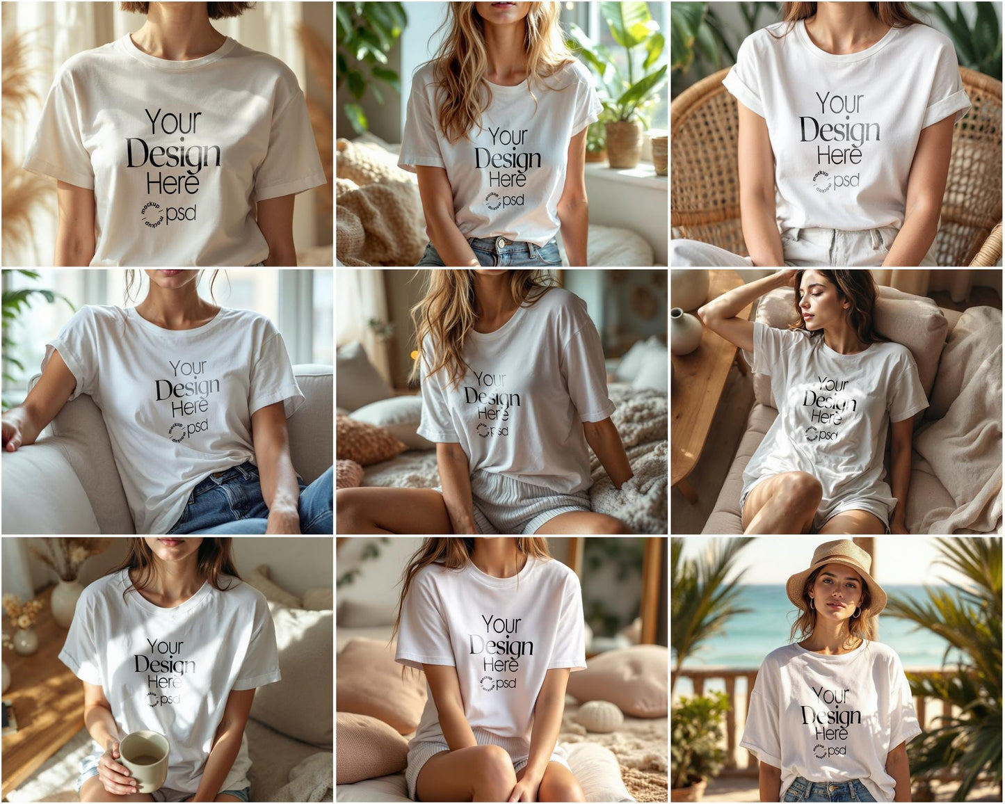 100 T-Shirt Mockup Bundle PSD | Gildan 64000 & Bella Canvas 3001 Print on Demand | Apparel Mockups Lifestyle T-Shirt Mockups Bundle