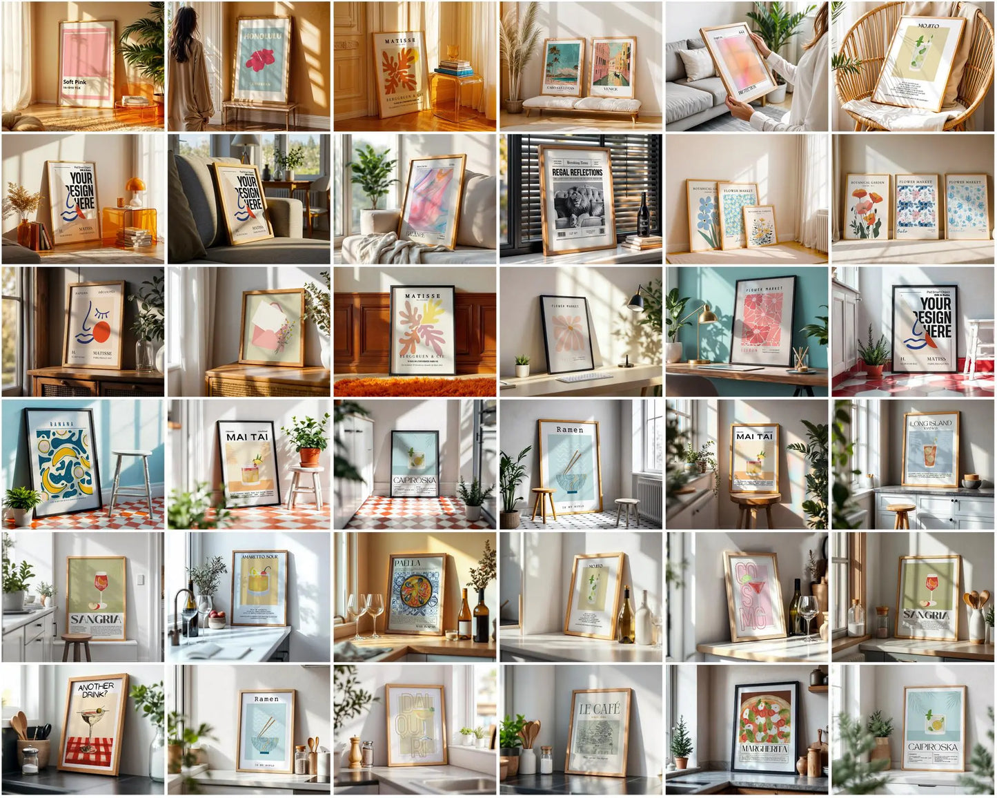 200+ Trendy Frame Mockup PSD Bundle, 200+ Wall Frame Mockup Bundle , PSD Frames Bundle, PSD Smart Object