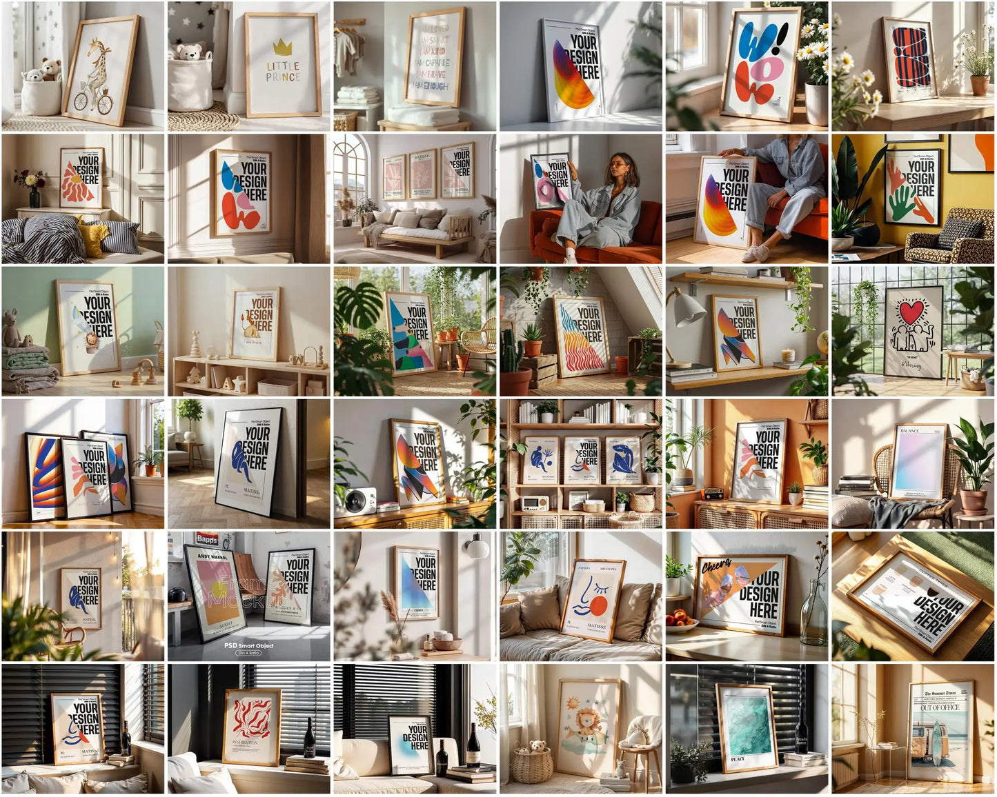 200+ Trendy Frame Mockup PSD Bundle, 200+ Wall Frame Mockup Bundle , PSD Frames Bundle, PSD Smart Object