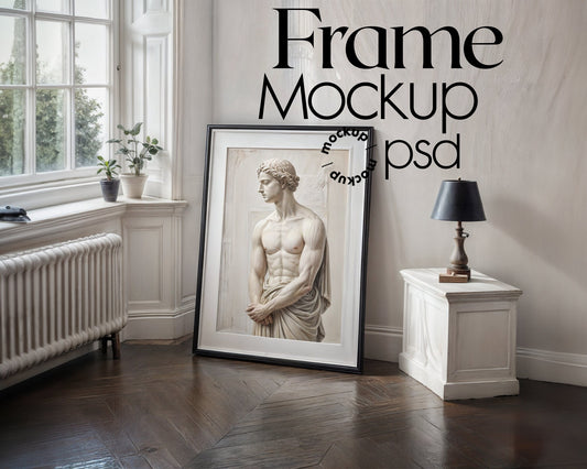 Frame Mockup in Home Interior PSD | Frame Mockup Frames | Interior Wall Poster | Interior Poster Shop Mockup