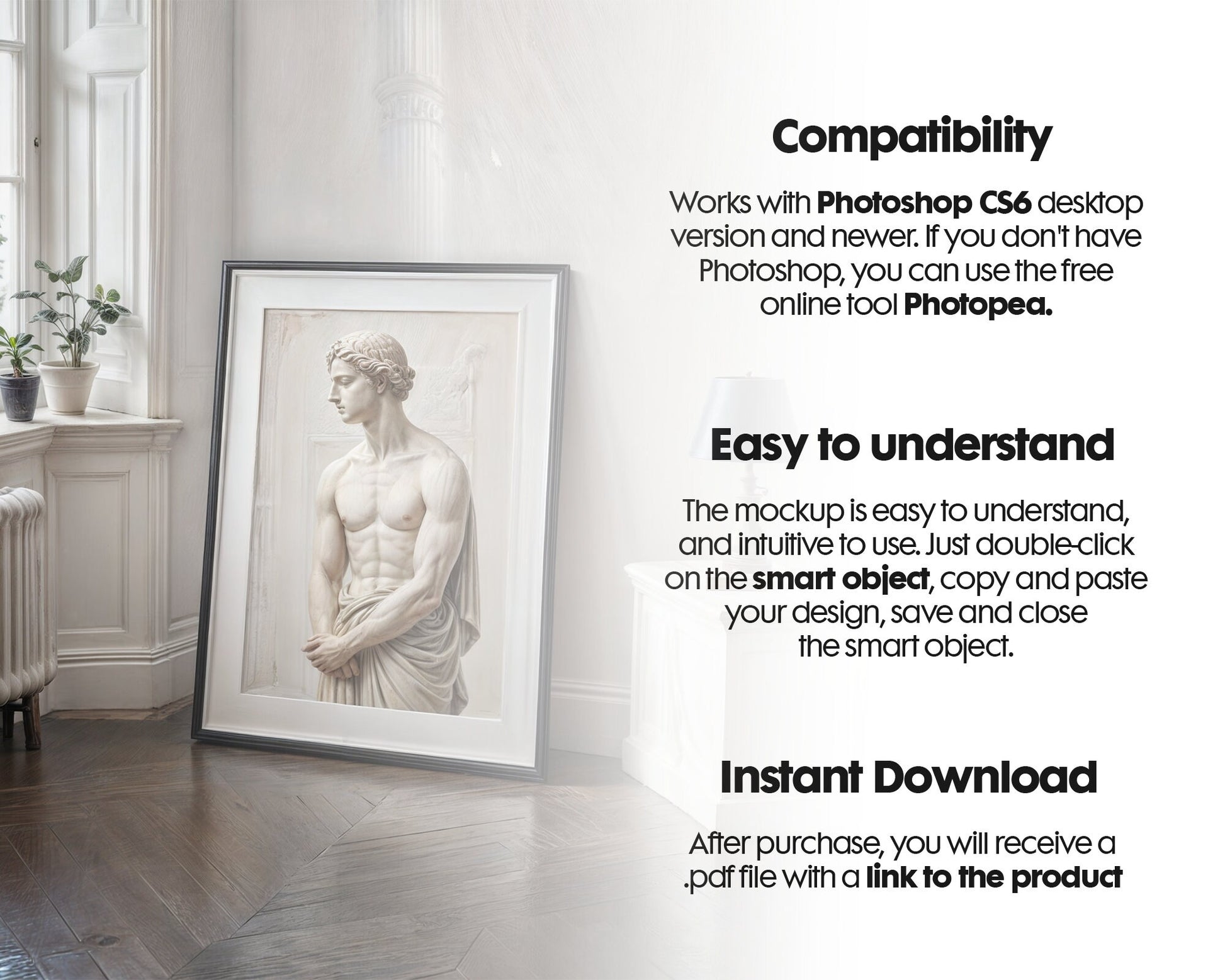 Frame Mockup in Home Interior PSD | Frame Mockup Frames | Interior Wall Poster | Interior Poster Shop Mockup