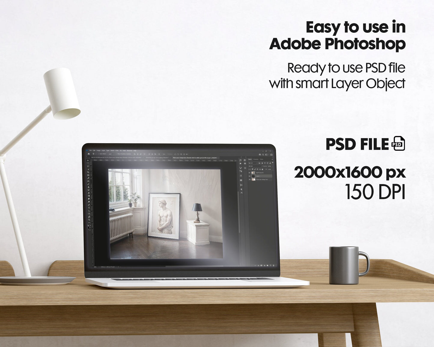 Frame Mockup in Home Interior PSD | Frame Mockup Frames | Interior Wall Poster | Interior Poster Shop Mockup