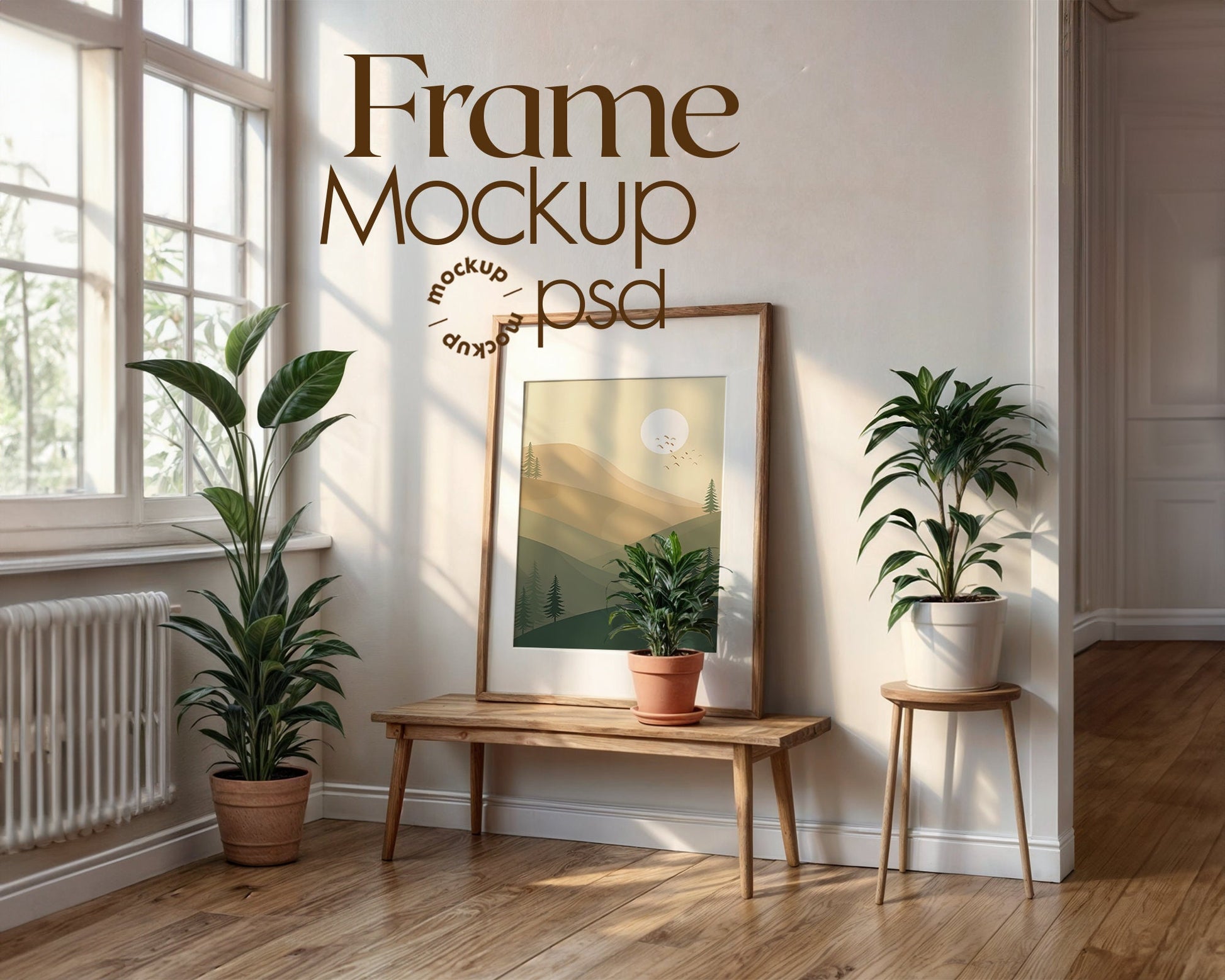Frame Mockup in Home Interior PSD | Frame Mockup Frames | Interior Wall Poster | Interior Poster Shop Mockup