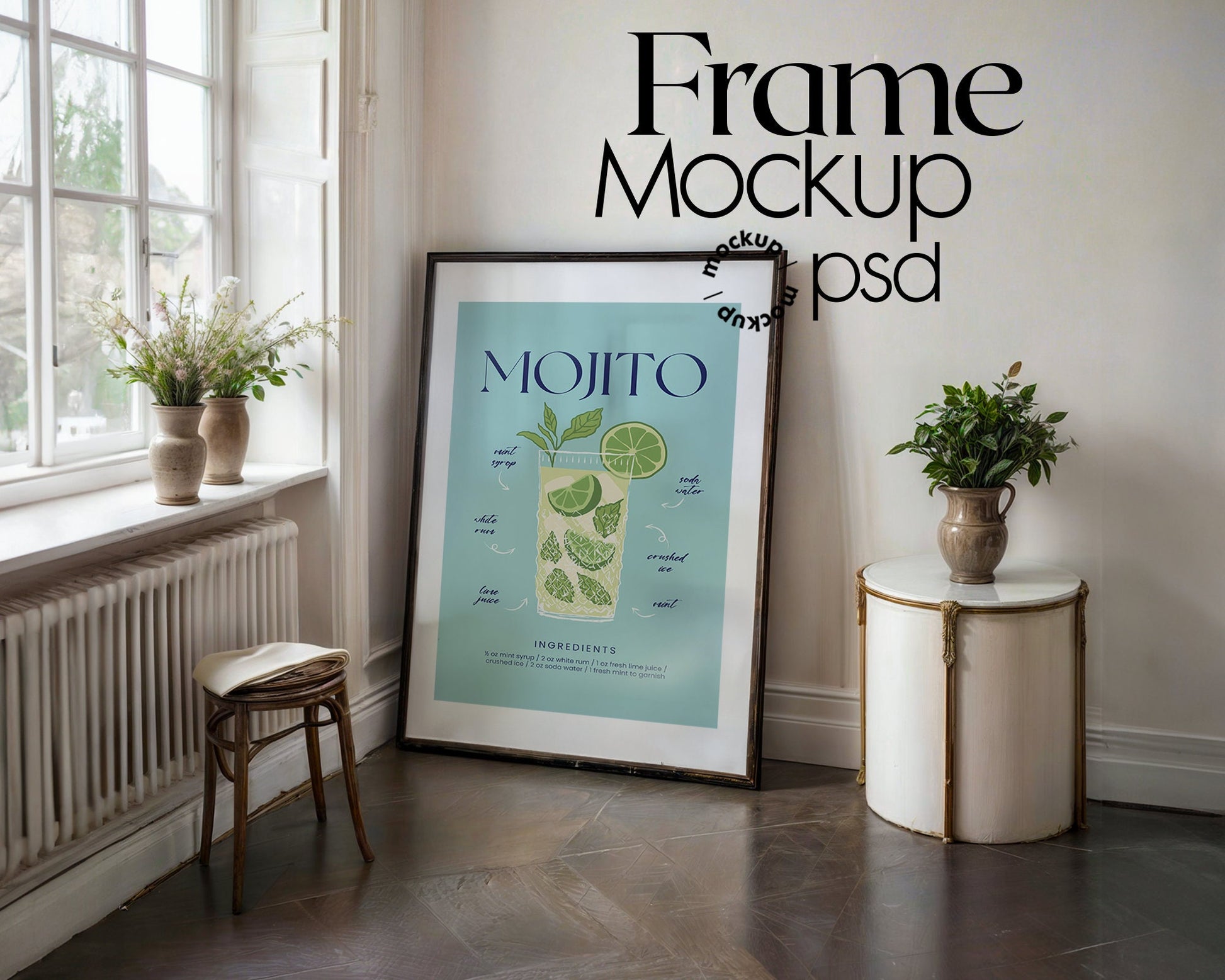 Frame Mockup in Home Interior | Frame Mockup Frames | Interior Wall Poster | Interior Poster Shop Mockup