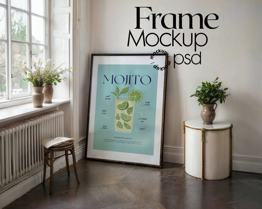 Frame Mockup in Home Interior | Frame Mockup Frames | Interior Wall Poster | Interior Poster Shop Mockup