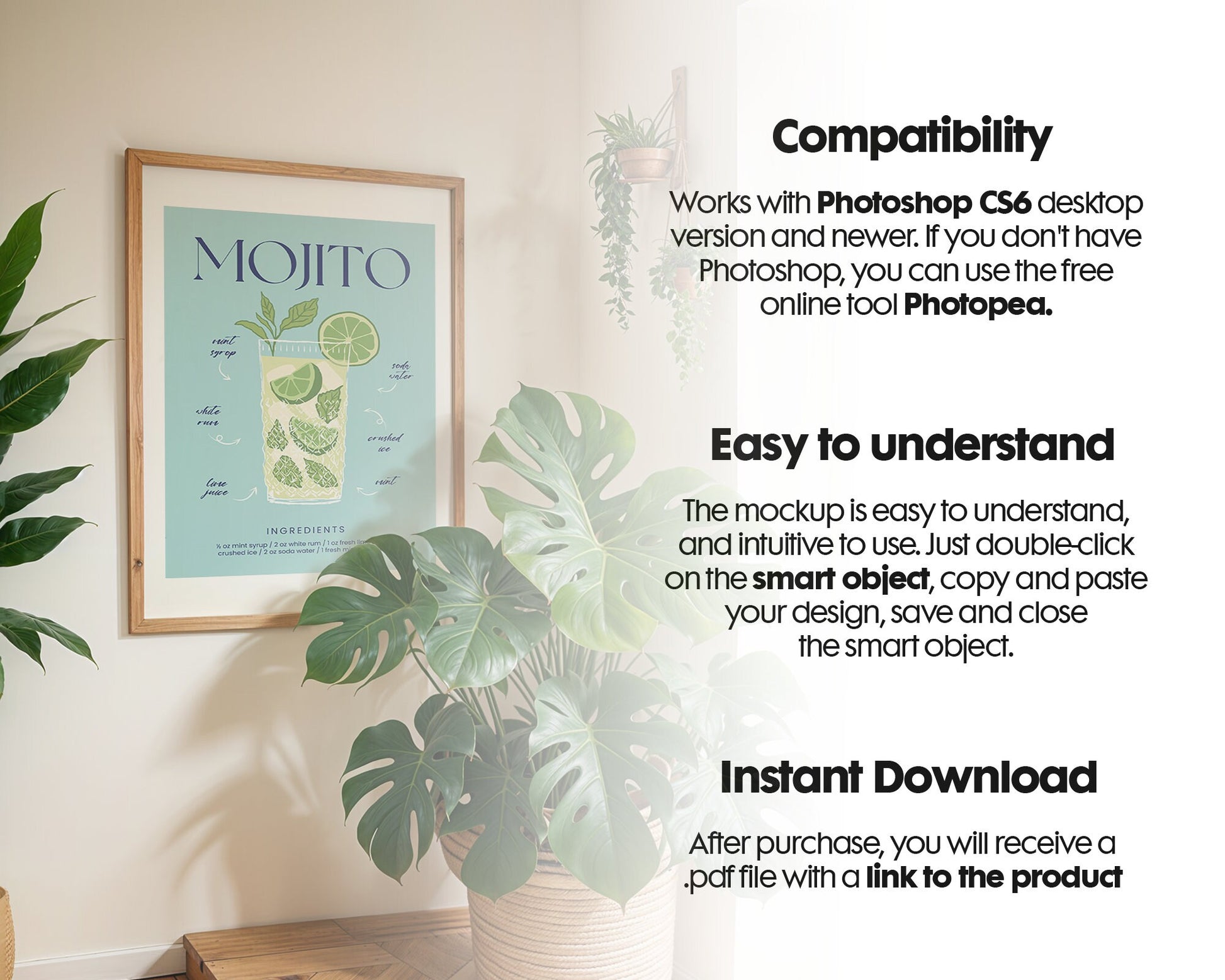 Frame Mockup in Home Interior | Frame Mockup Frames | Interior Wall Poster | Interior Poster Shop Mockup