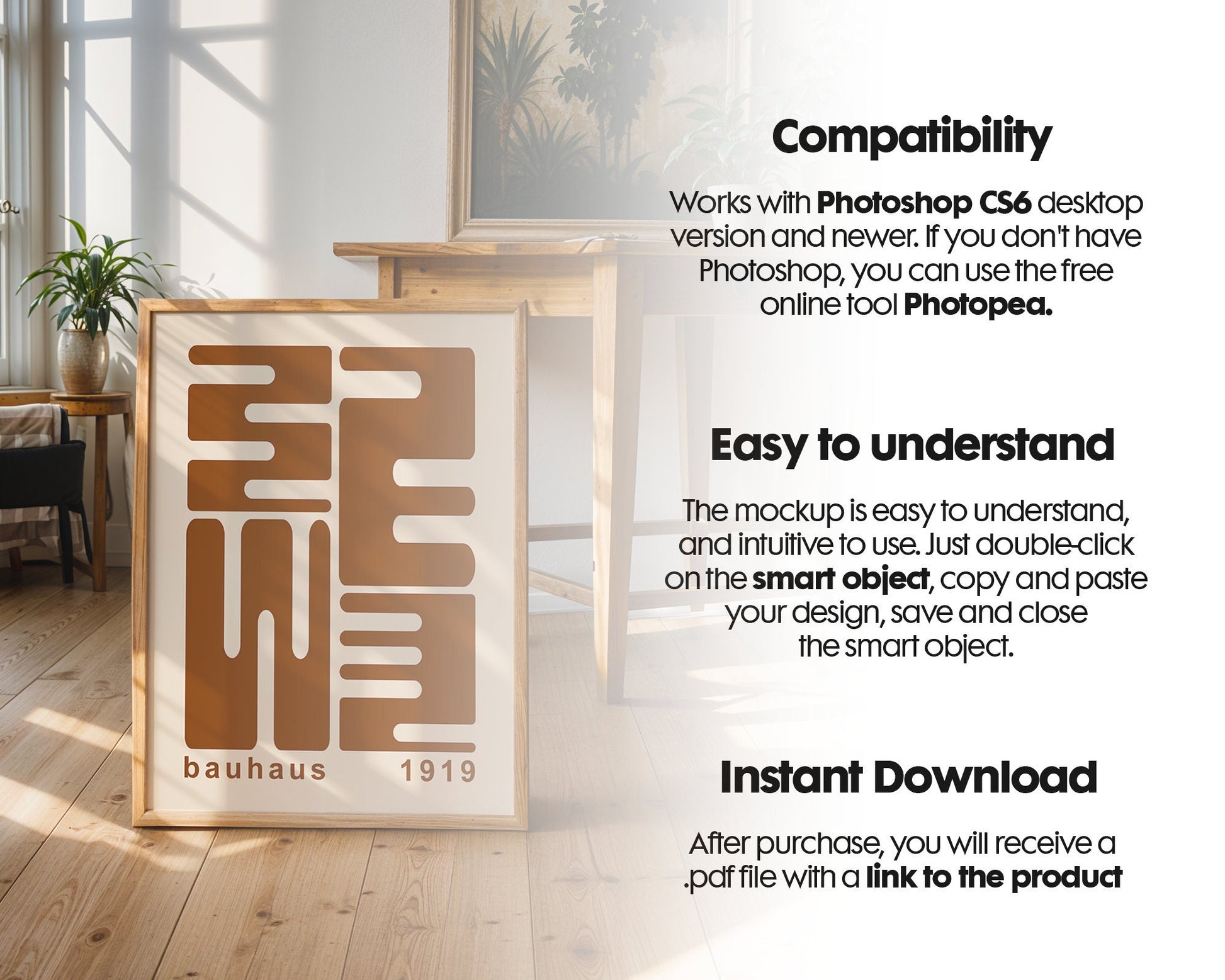 Frame Mockup in Home Interior | Frame Mockup Frames | Interior Wall Poster | Interior Poster Shop Mockup
