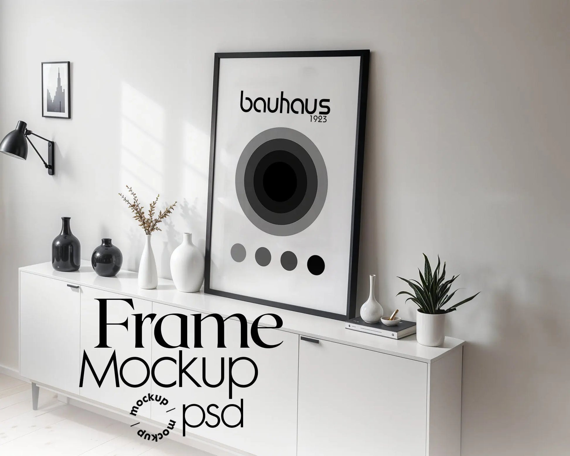 Black Frame Mockup in Home Interior | Black Frame Mockup Frames | Interior Wall Poster | Interior Poster Shop Mockup