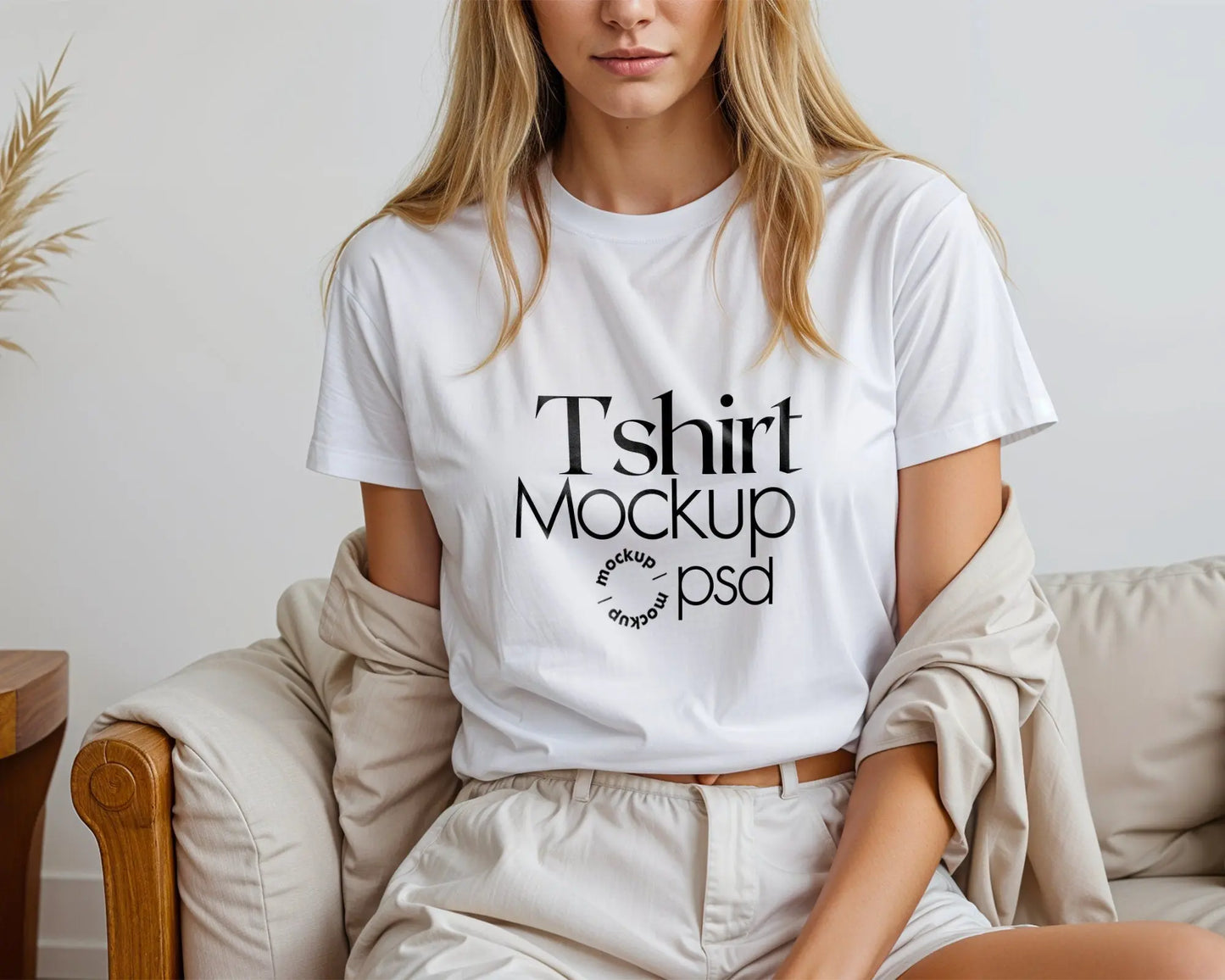Woman White Tshirt Mockup PSD , Gildan T-shirt Mockup PSD , Gildan 64000 Model Mockup PSD, White Shirt Mockup