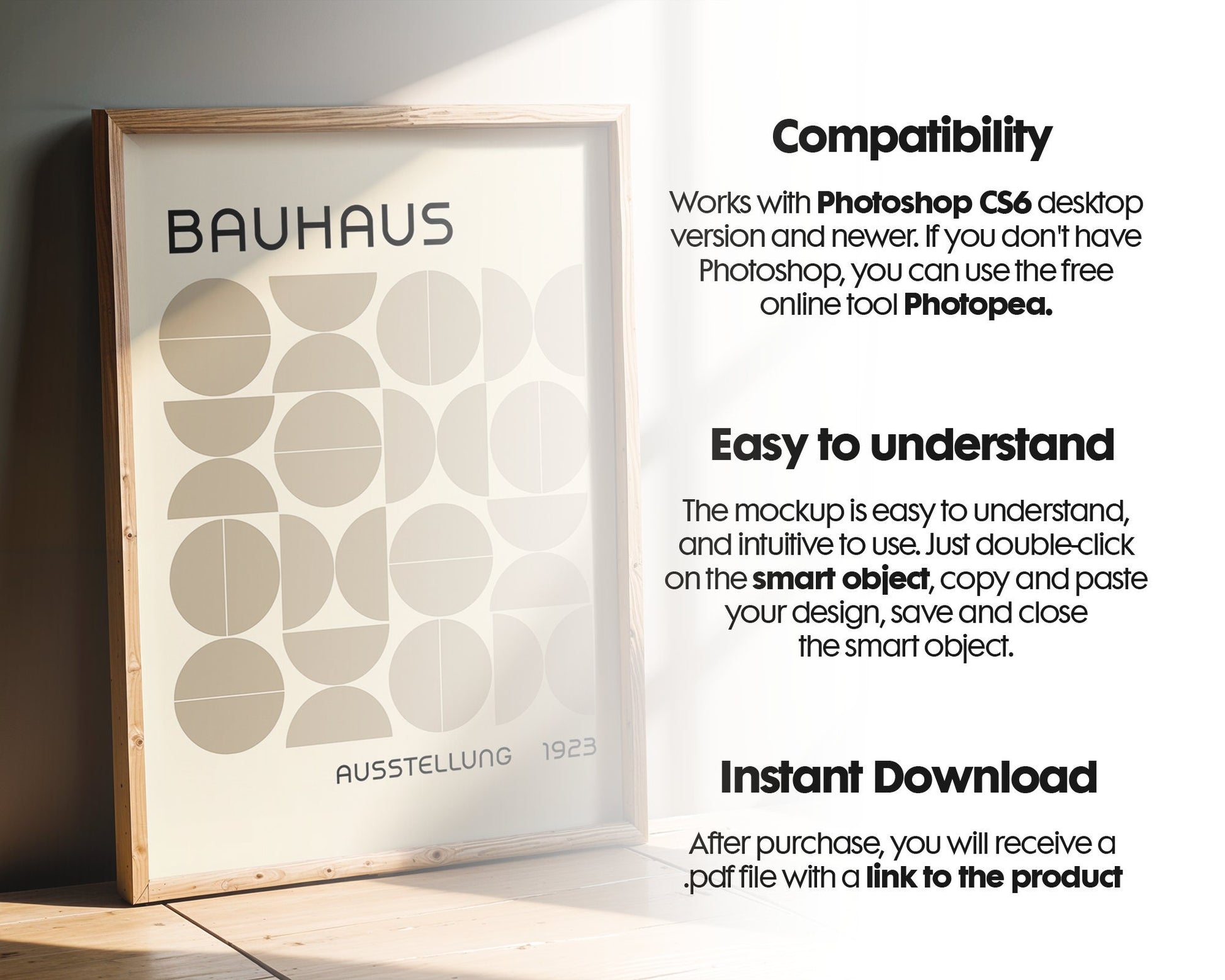 Artwork Mockup PSD | Framed Poster Mockup. DIN A Frame Mock–Up | PSD Photoshop Photopea Mockup. Frame Mockup Home Interior