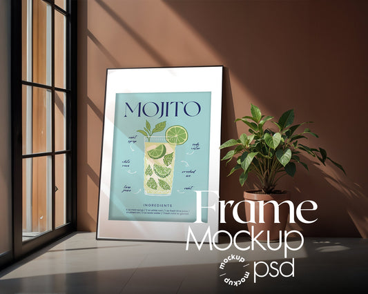 Interior Frame Mockup PSD | Frame Mockup Frames | Interior Wall Art | Interior Poster Shop Mockup