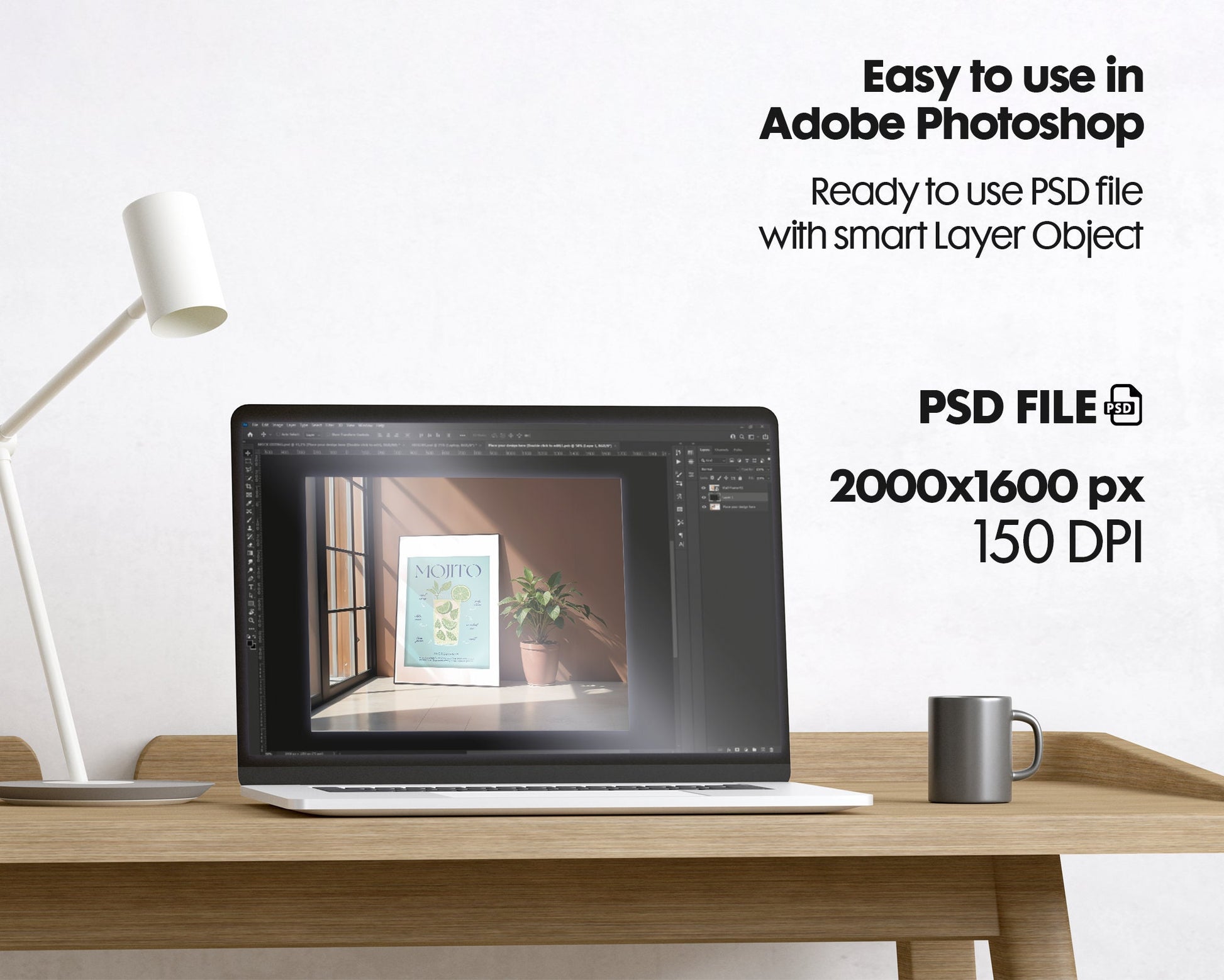 Interior Frame Mockup PSD | Frame Mockup Frames | Interior Wall Art | Interior Poster Shop Mockup
