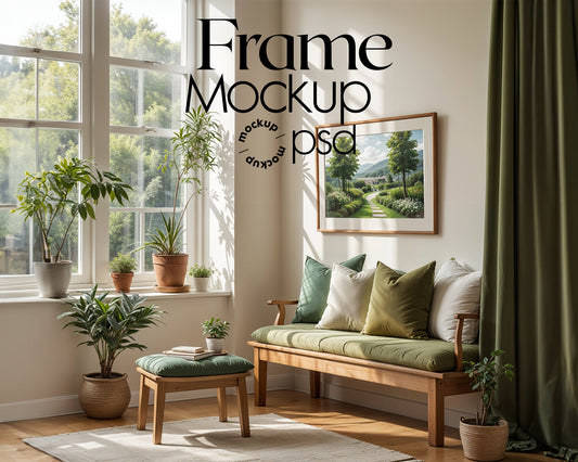 Interior Wall Frame Mockup PSD | Frame Mockup Frames | Interior Wall Poster | Interior Poster Shop Mockup