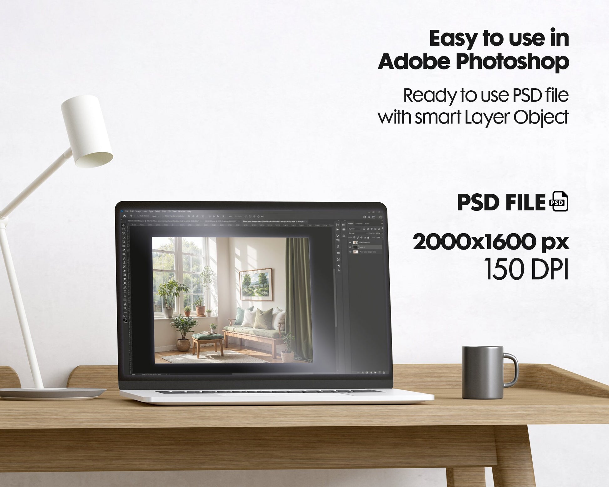Interior Wall Frame Mockup PSD | Frame Mockup Frames | Interior Wall Poster | Interior Poster Shop Mockup