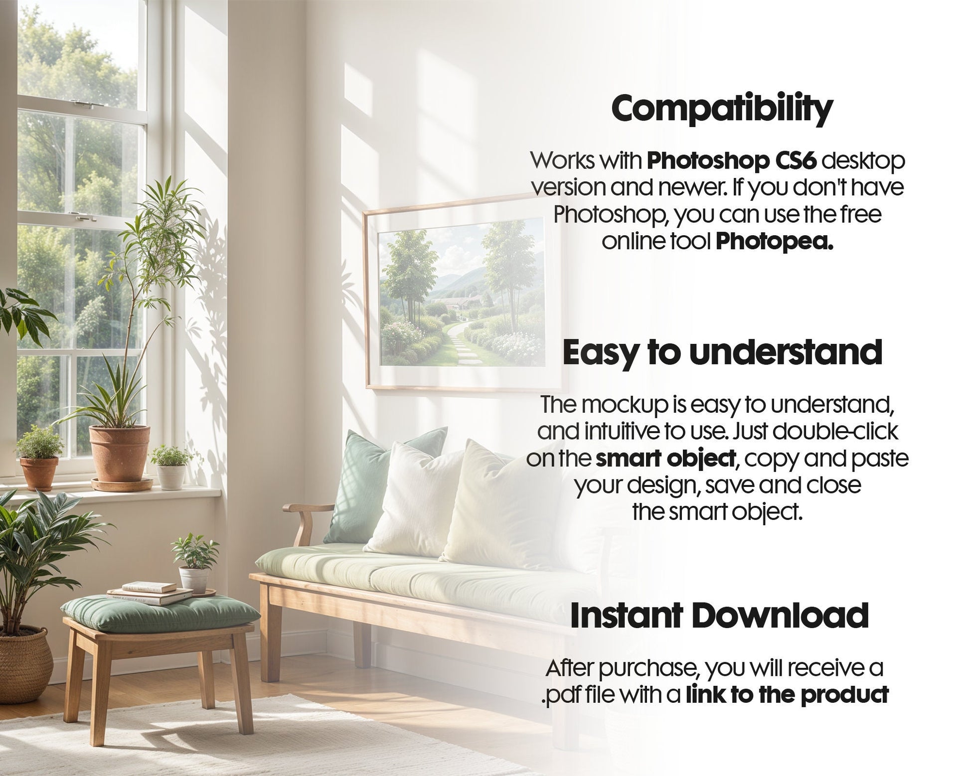 Interior Wall Frame Mockup PSD | Frame Mockup Frames | Interior Wall Poster | Interior Poster Shop Mockup