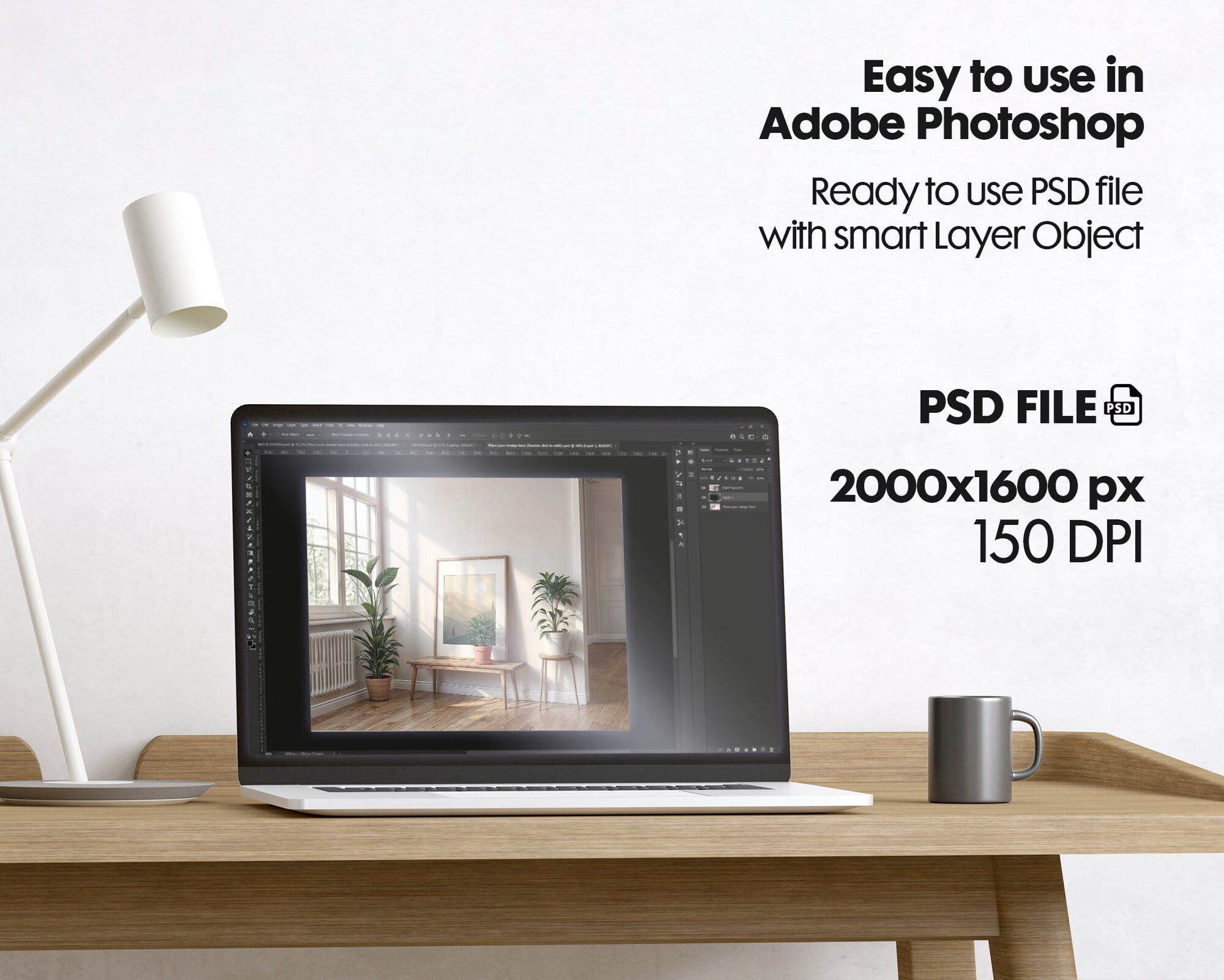 Frame Mockup in Home Interior PSD | Frame Mockup Frames | Interior Wall Poster | Interior Poster Shop Mockup