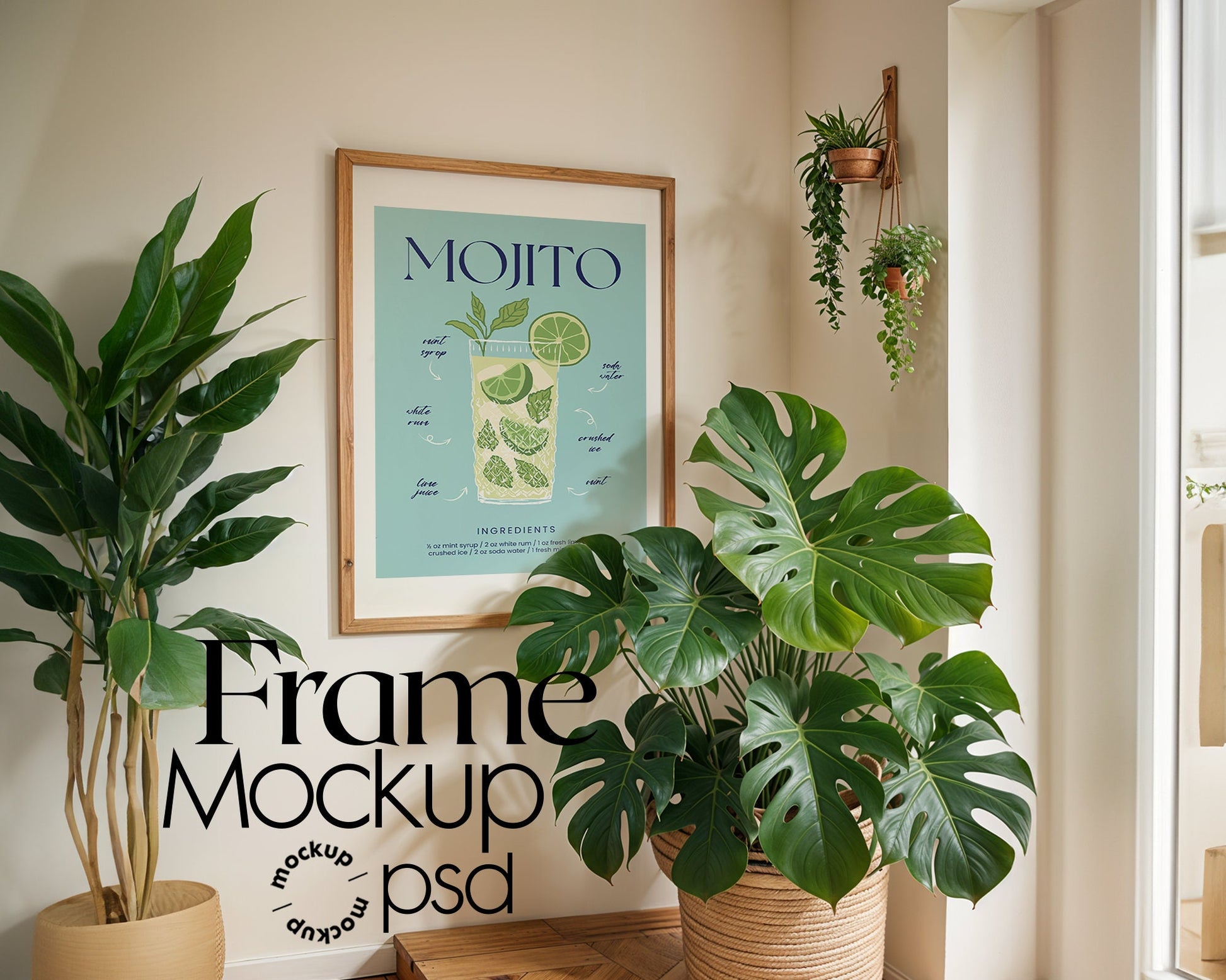 Frame Mockup in Home Interior | Frame Mockup Frames | Interior Wall Poster | Interior Poster Shop Mockup
