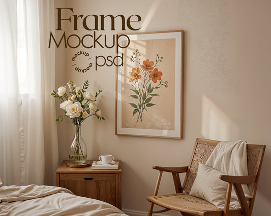 Frame Mockup in Home Interior | Frame Mockup Frames | Interior Wall Poster | Interior Poster Shop Mockup