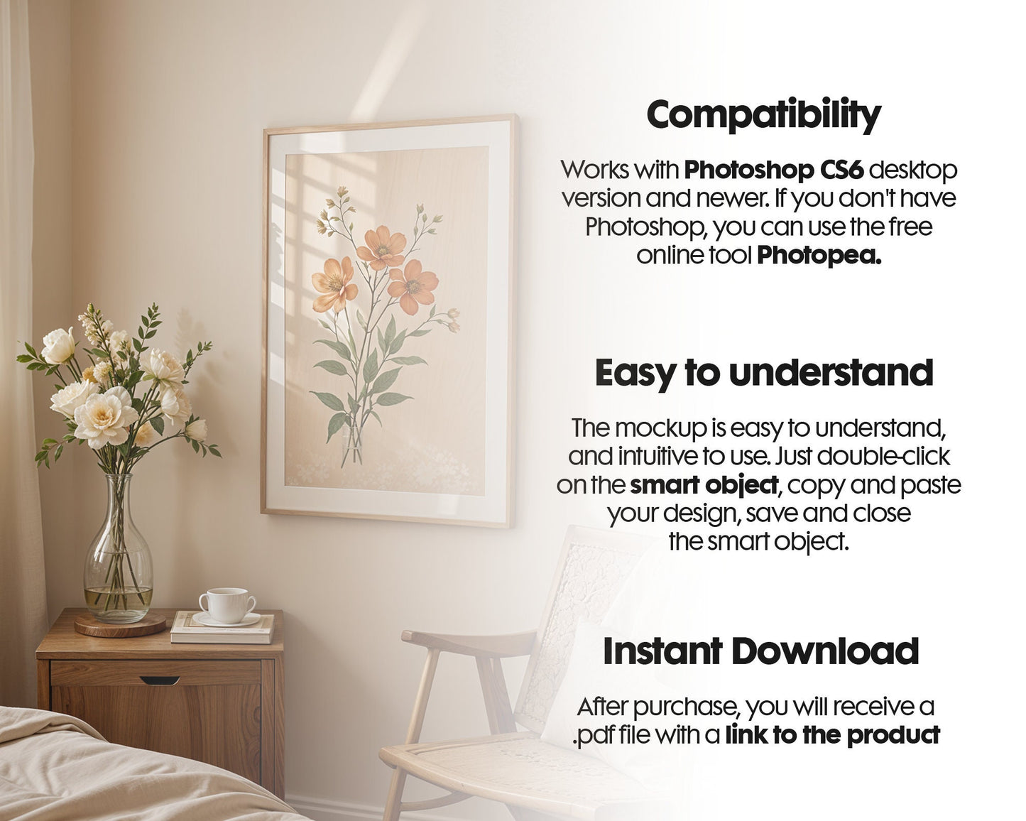 Frame Mockup in Home Interior | Frame Mockup Frames | Interior Wall Poster | Interior Poster Shop Mockup
