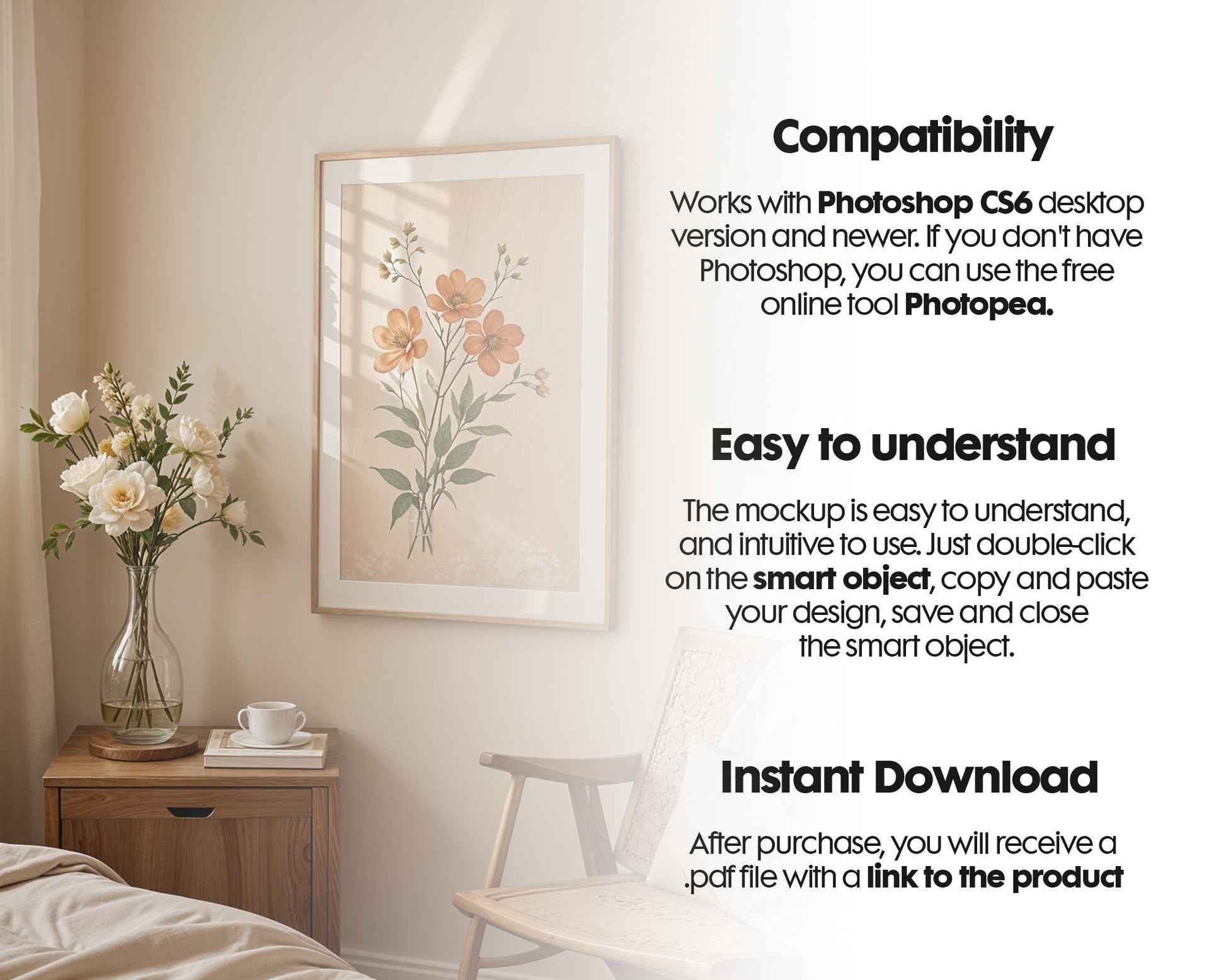 Frame Mockup in Home Interior | Frame Mockup Frames | Interior Wall Poster | Interior Poster Shop Mockup