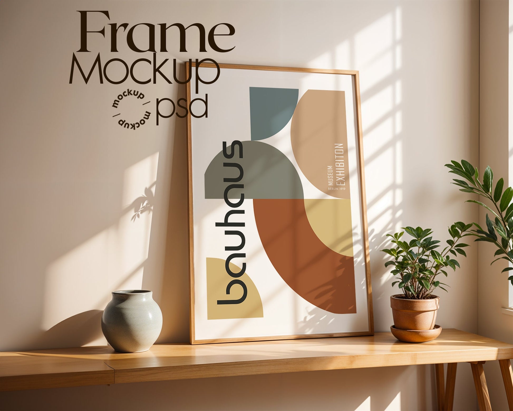 Vertical Frame Mockup in Home Interior | Boho Interior Frame Mockup PSD | Interior Poster Mockup PSD