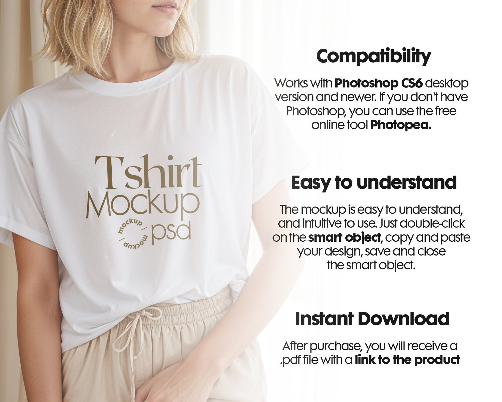 Woman White Tshirt Mockup PSD , Gildan T-shirt Mockup PSD , Gildan 64000 Model Mockup PSD, White Shirt Mockup