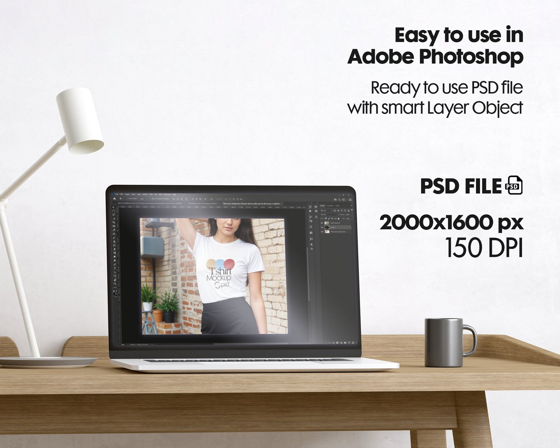Woman White Tshirt Mockup PSD , Gildan T-shirt Mockup PSD , Gildan 64000 Model Mockup PSD, White Shirt Mockup