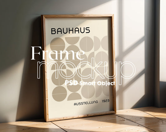 Artwork Mockup PSD | Framed Poster Mockup. DIN A Frame Mock–Up | PSD Photoshop Photopea Mockup. Frame Mockup Home Interior