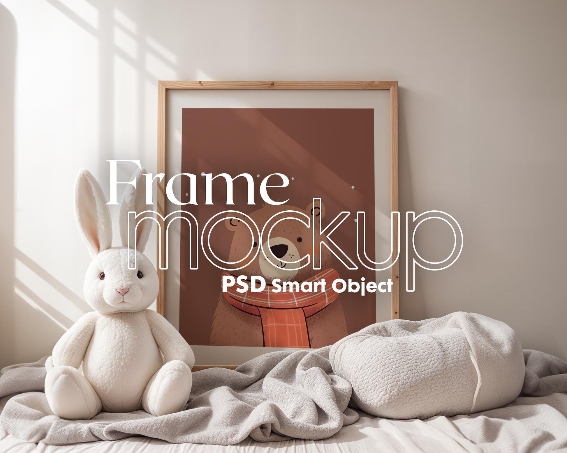 Frame Nursery Mockup in Home Interior PSD | Nursery Frame Mockup Frames | Nursery Wall Poster | Poster Shop Mockup