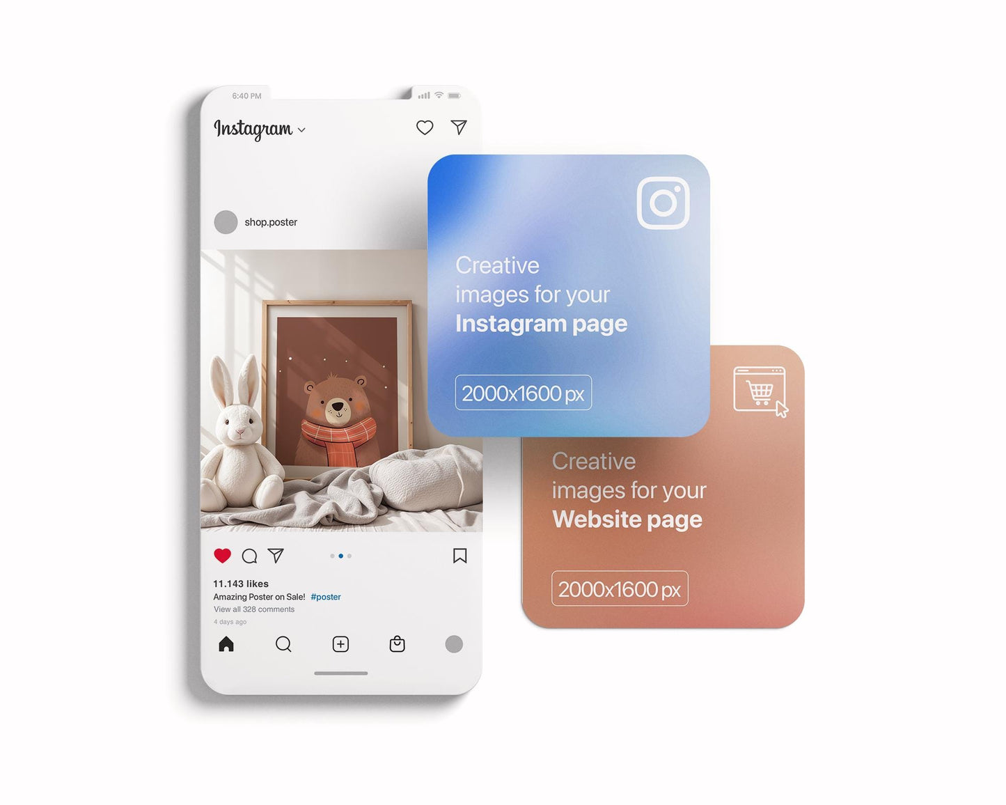 Frame Nursery Mockup in Home Interior PSD | Nursery Frame Mockup Frames | Nursery Wall Poster | Poster Shop Mockup