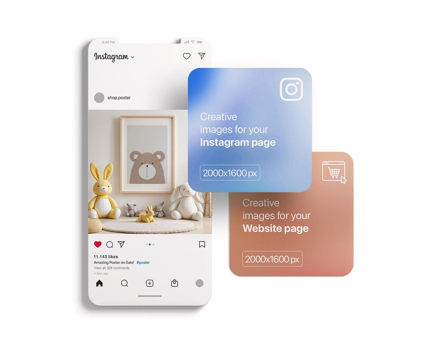 Frame Nursery Mockup in Home Interior PSD | Nursery Frame Mockup Frames | Nursery Wall Poster | Poster Shop Mockup