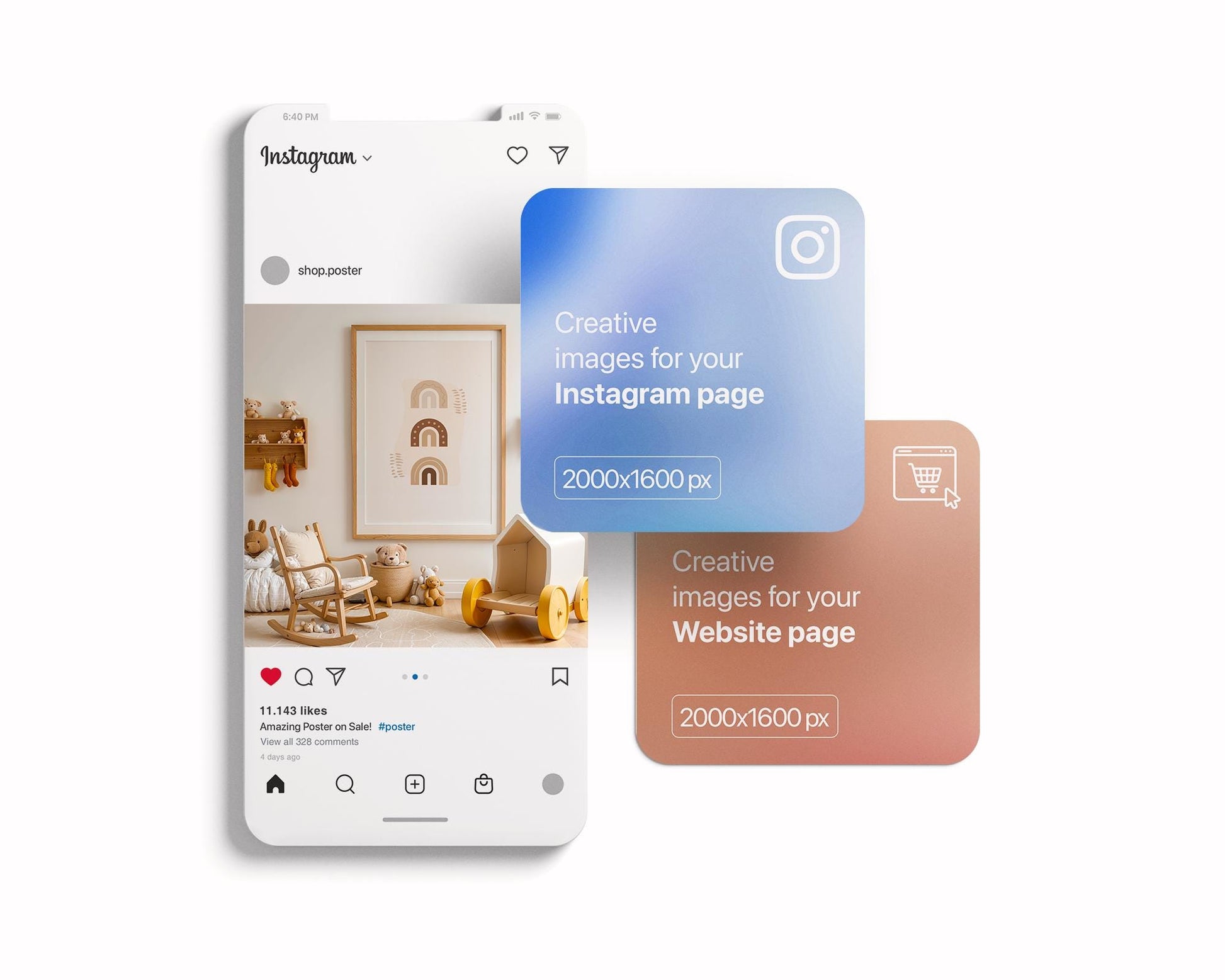 Frame Nursery Mockup in Home Interior PSD | Nursery Frame Mockup Frames | Nursery Wall Poster | Poster Shop Mockup