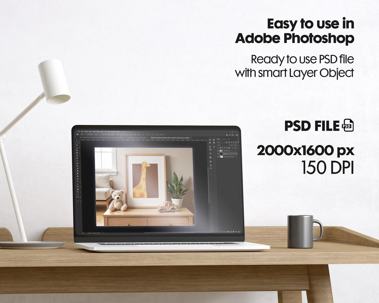 Frame Nursery Mockup in Home Interior PSD | Nursery Frame Mockup Frames | Nursery Wall Poster | Poster Shop Mockup