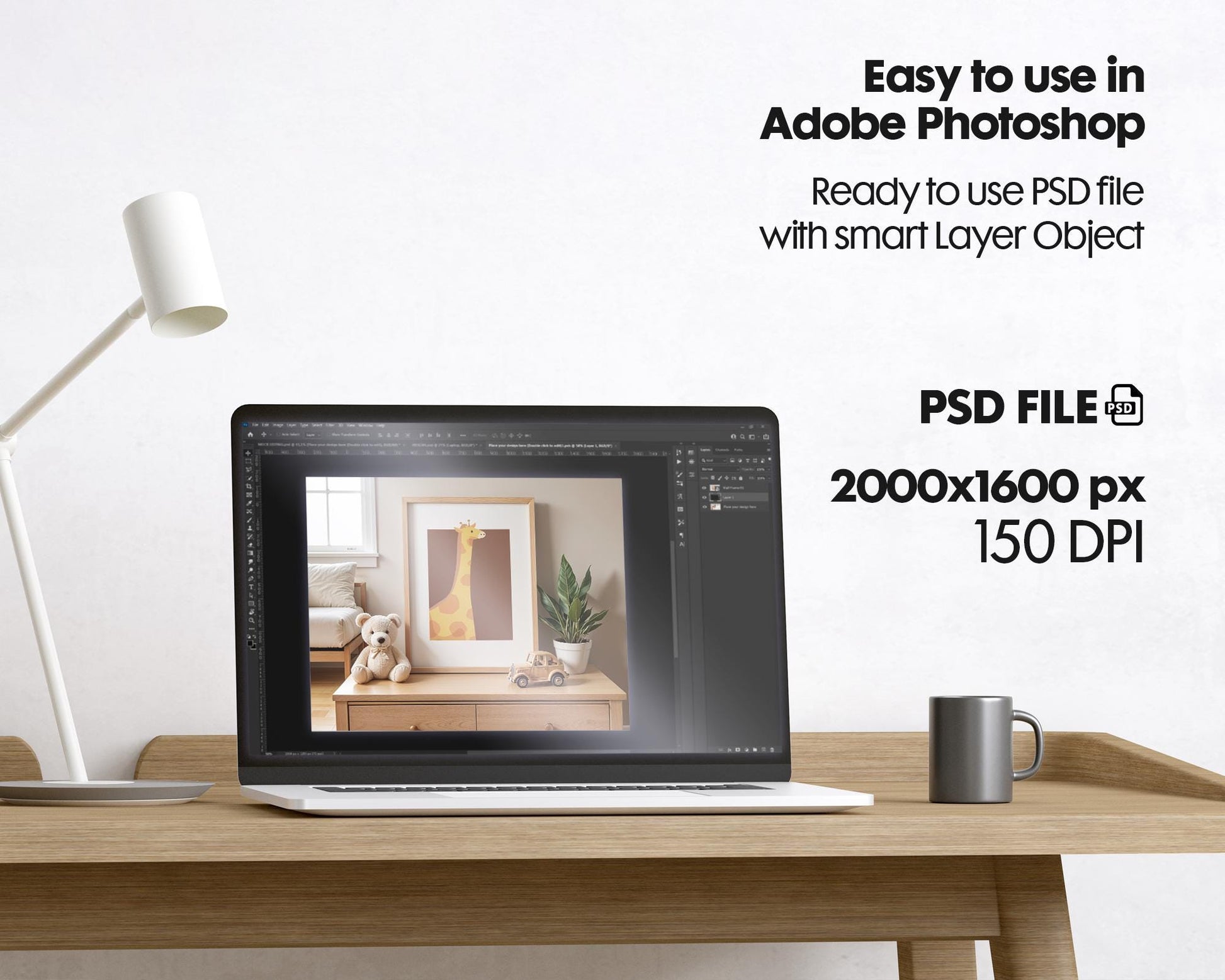 Frame Nursery Mockup in Home Interior PSD | Nursery Frame Mockup Frames | Nursery Wall Poster | Poster Shop Mockup